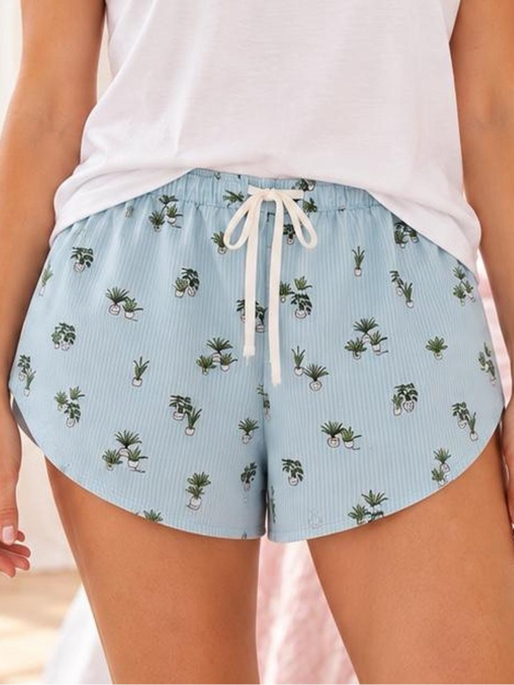 Gilligan & O’Malley Plant Print Pajama Shorts Size XS
